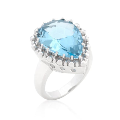 Solitaire Blue Topaz Cocktail Ring