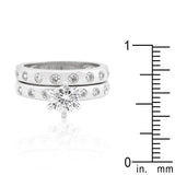 Bezel Set Round Cut Bridal Ring Set