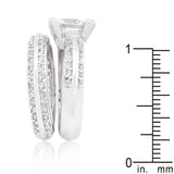 Cubic Zirconia Round Cut Pave Ring Set