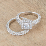 Art Deco Princess Cut Bridal Set