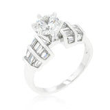 Tapered Baguette Cubic Zirconia Engagement Ring