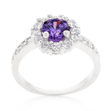 Purple Halo Engagement Ring