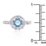 Bella Birthstone Engagement Ring in Blue