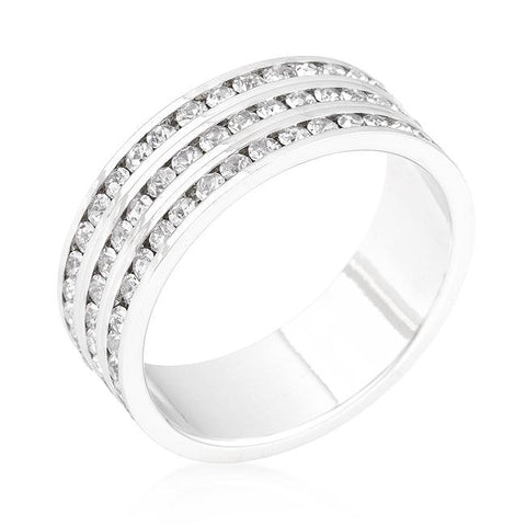 Triple Row Crystal Eternity Band