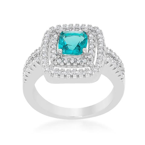 Micro-Pave Aqua Vintage Ring