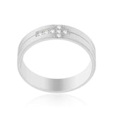 Band Ring with Cubic Zirconia Cross Design