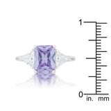 Classic Lavender White Gold Rhodium Engagement Ring