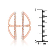 Jena 0.2ct CZ Rose Gold Delicate Parallel Ring