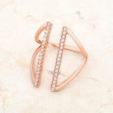 Jena 0.2ct CZ Rose Gold Delicate Parallel Ring