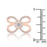 Joyce 0.4ct CZ Rose Gold Delicate Floral Wrap Ring