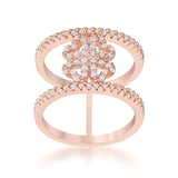 Lauren 0.4ct CZ Rose Gold Delicate Clover Wrap Ring