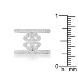 Lauren 0.4ct CZ Rhodium Delicate Clover Wrap Ring