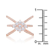 Mindy 0.8ct CZ Rose Gold Delicate Triple Wrap Ring