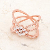 Mindy 0.8ct CZ Rose Gold Delicate Triple Wrap Ring