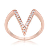 Michelle 0.2ct CZ Rose Gold Delicate V-Shape Ring