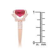 Charlene 6.2ct Ruby CZ Rose Gold Classic Statement Ring