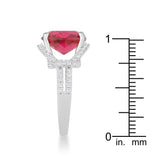 Charlene 6.2ct Ruby CZ Rhodium Classic Statement Ring