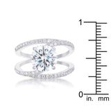 Girana 3ct Clear CZ Rhodium Contemporary Ring