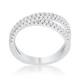 Mara 0.4ct CZ Rhodium Intertwined Simple Ring