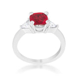 Shonda 1.8ct Garnet CZ Rhodium Cushion Classic Statement Ring