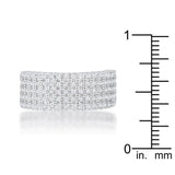 Gwen 1ct CZ Rhodium Wide Ring