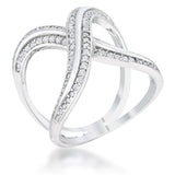 Christa 0.4ct CZ Rhodium Pave X Ring