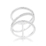 Shauna 0.4ct CZ Rhodium Wide Contemporary Ring