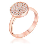 0.2ct CZ Rose Gold Pave Circle Ring