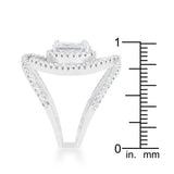 Maura 2.4ct CZ Rhodium Contemporary Cocktail Ring