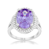 Melanie 5.95ct Amethyst CZ Rhodium Cocktail Ring