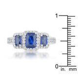 Rita 2.3ct Sapphire CZ Rhodium Classic Trio Ring