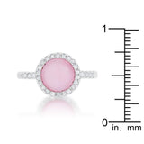 Patricia 0.3ct CZ Pink Cats Eye Rhodium Classic Ring