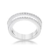 Lynn 0.25ct CZ Rhodium Twisted Trio Band Ring