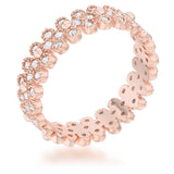 Clara 1ct CZ Rose Gold Textured Bezel Set Eternity Ring