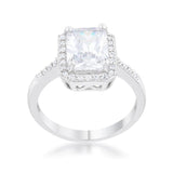 Ariana 2.95ct CZ Rhodium Classic Ring