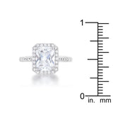 Ariana 2.95ct CZ Rhodium Classic Ring