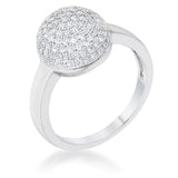 Brie 0.6ct CZ Rhodium Contemporary Sphere Ring