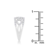 Rina 0.5ct CZ Rhodium Contemporary Band Ring