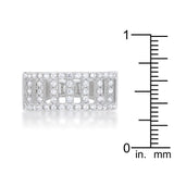 Rey 0.5ct CZ Rhodium Contemporary Band Ring