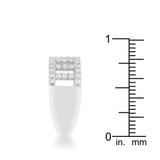 Rey 0.5ct CZ Rhodium Contemporary Band Ring