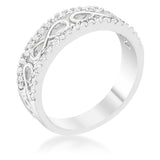 Rema 0.4ct CZ Rhodium Contemporary Infinity Band Ring