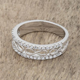 Rema 0.4ct CZ Rhodium Contemporary Infinity Band Ring