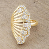 Natalie 2.15ct CZ 14k Gold Contemporary Cocktail Ring