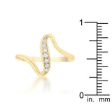 Sheryl 0.07ct CZ 14k Gold Simple Wave Ring