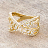 Sandy 0.37ct CZ 14k Gold Classic Criss Cross Ring