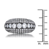 Krista 1.5ct CZ Hematite Contemporary Cocktail Ring