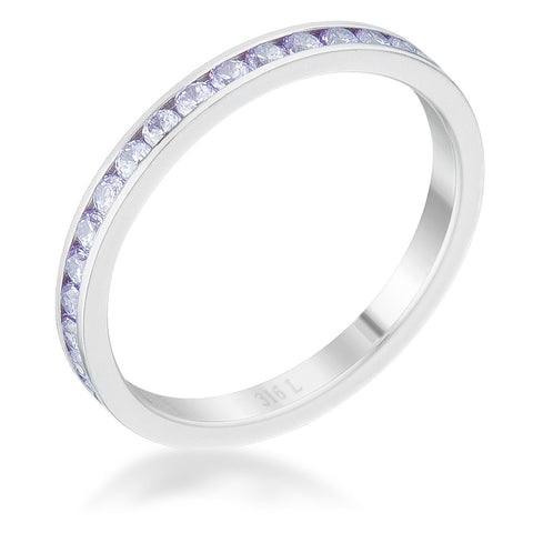 Teresa 0.5ct Light Lavender CZ Stainless Steel Eternity Band