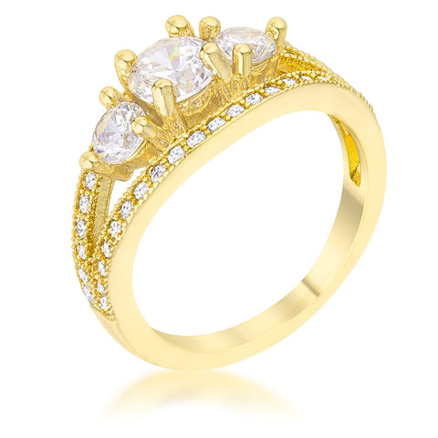 Geneviere 1.45ct CZ 14k Gold Classic Ring