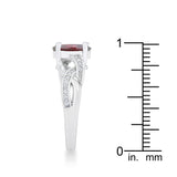 Justine 2ct Garnet CZ Rhodium Classic Oval Ring