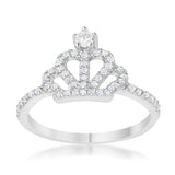 Elina 0.36ct CZ Rhodium Simple Crown Ring